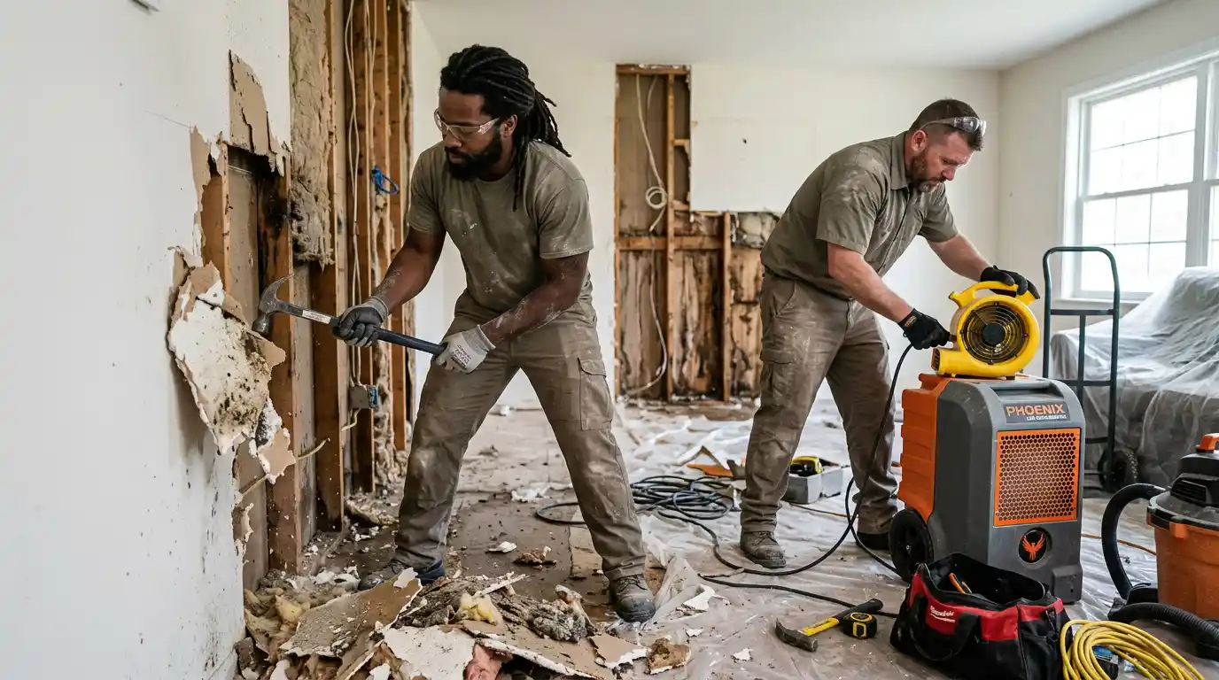 5. How is water damage restoration performed