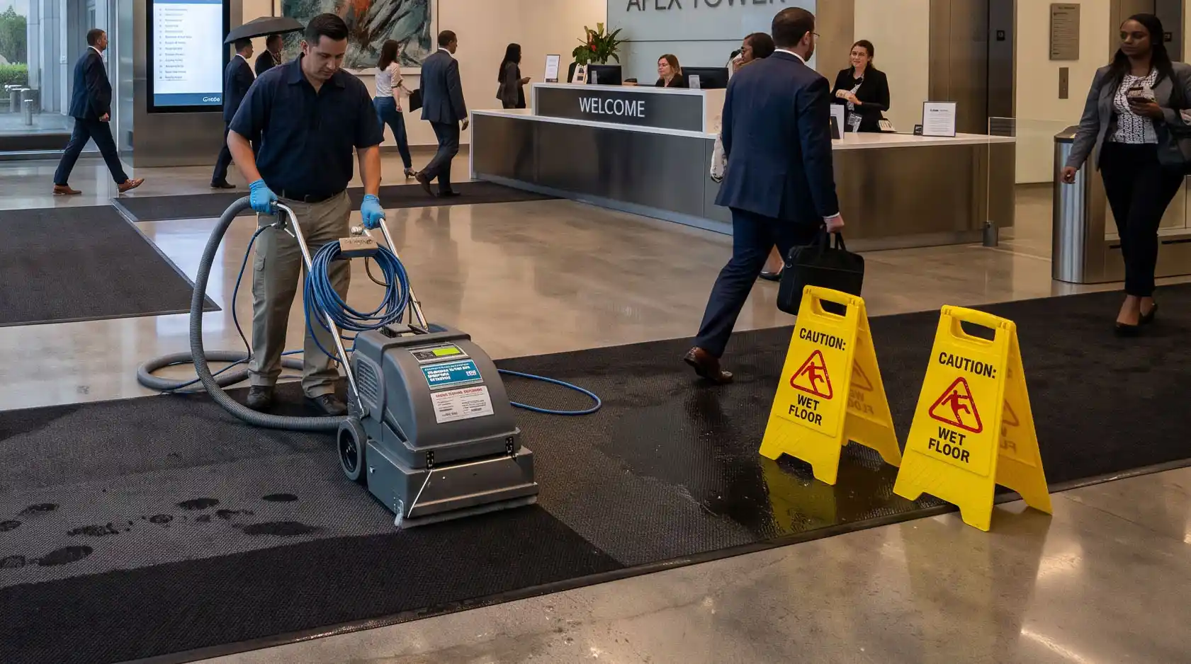Rainy Season Mud In Lobbies And Hallways: Why Commercial Carpet Care Becomes A Safety Issue